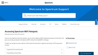 Accessing Spectrum WiFi Hotspots - Spectrum.net