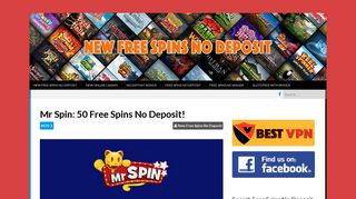 Mr Spin: 50 Free Spins No Deposit! - New Free Spins No Deposit