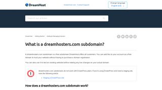 What is a dreamhosters.com subdomain? – DreamHost