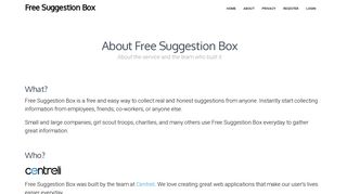 About - Free Suggestion Box
