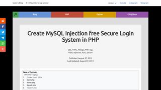 Create MySQL Injection free Secure Login System in PHP - Subin's Blog