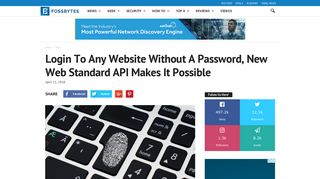 Login To Any Website Without A Password, New Web Standard API ...