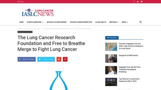The Lung Cancer Research Foundation and Free to Breathe Merge to ...