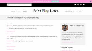 Free Teaching Resources Websites - Print Play Learn