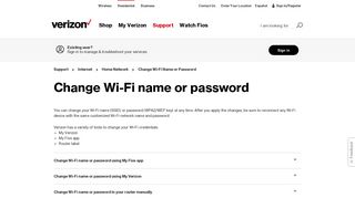 Change Wi-Fi name or password | Verizon Internet Support