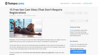 15 Free Sex Cam Sites (That Don't Require Registration) - Tempocams