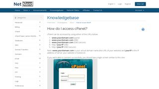 How do I access cPanel? - Knowledgebase - NetNerd
