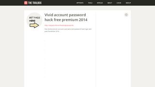 The Toolbox » Vivid account password hack free premium 2014 » Tools
