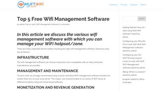 Top 5 Free Wifi Management Software | MuftWiFi Captive Portal