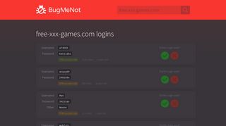 free-xxx-games.com passwords - BugMeNot