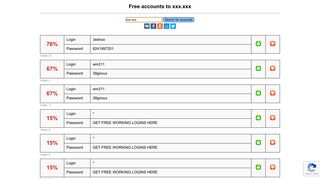 xxx.xxx - free accounts, logins and passwords