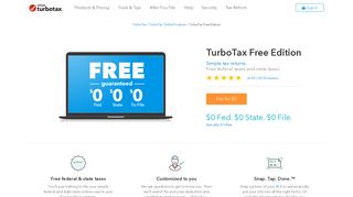TurboTax® Free Edition 2018 | 100% Free Online Tax Filing, File Fed ...