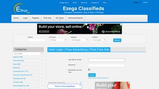 User Login | Free Advertising | Post Free Ads - Ezega