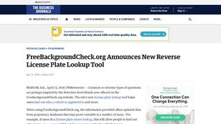 FreeBackgroundCheck.org Announces New Reverse License Plate ...
