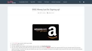 FREE Money Just for Signing up! - Freebie Mom
