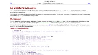 Modifying Accounts - the FreeBSD Documentation Server