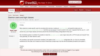 Daemon users and login classes | The FreeBSD Forums