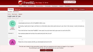 Login user id / pw | The FreeBSD Forums