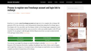 Process to register new Freecharge account and login link to recharge |