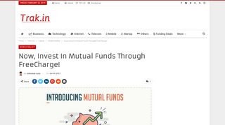 Now, Invest in Mutual Funds Through FreeCharge! - Trak.in