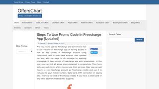 Steps to use promo code in Freecharge App [Updated] | OffersChart