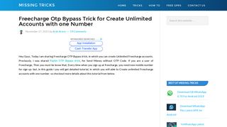 Trick to Bypass Freecharge Mobile Number OTP for Unlimited Loot