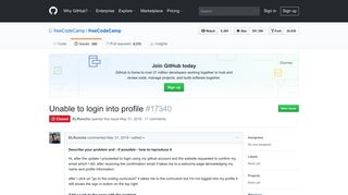 Unable to login into profile · Issue #17340 · freeCodeCamp ... - GitHub