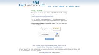 forgot password? - FreeConferencePro | Unlimited FREE Conference ...