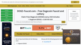 DOGE-Faucet.com: Free Dogecoin (DOGE) Faucet and Lottery