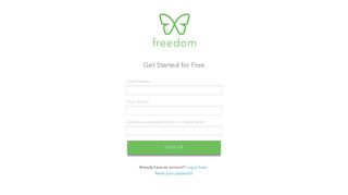 SIGN UP - Freedom