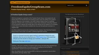 FreedomEquityGroupScam.com | Freedom Equity Group – Scam or Not?