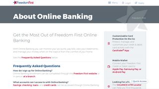 About Online Banking - Freedom First Credit Union