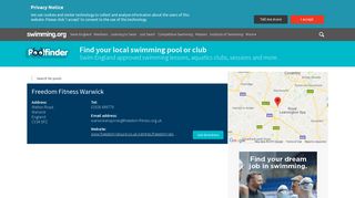 Poolfinder | Freedom Fitness Warwick - Swimming.org