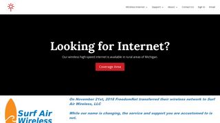 Home: Rural Michigan High Speed Internet - FreedomNet