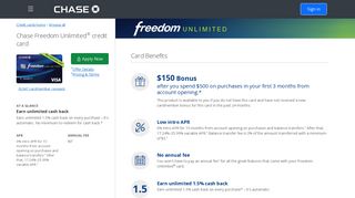 Chase Freedom Unlimited Credit Card | Chase.com