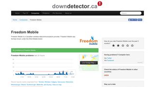 Freedom down? Current outages and problems | Canadianoutages