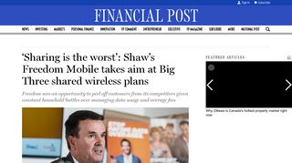 'Sharing is the worst': Shaw's Freedom Mobile takes aim at Big ...