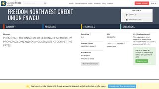 Freedom Northwest Credit Union FNWCU - GuideStar Profile