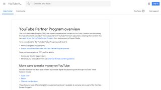 YouTube Partner Program overview - YouTube Help - Google Support