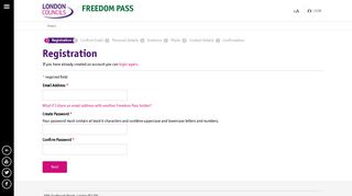 Registration - Welcome - London Councils Freedom Pass