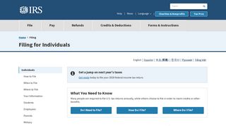 Filing | Internal Revenue Service - IRS.gov