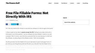 Free File Fillable Forms: Not Directly With IRS - The Finance Buff