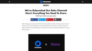 We've Relaunched Our Roku Channel! Here's Everything ... - Freeform
