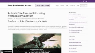 How to Activate Free form on Roku using freeform.com/activate?