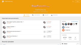 FreeForums.org - Support Forum - FreeForums.org - Tapatalk