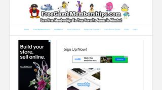 Sign Up Now! - Free Game Membership Codes