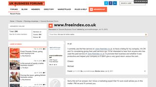 www.freeindex.co.uk | UK Business Forums