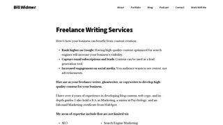 Freelance Writing Services | Bill Widmer