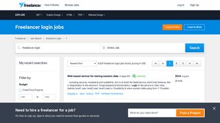 Freelancer login Jobs, Employment | Freelancer