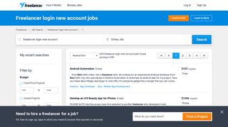Freelancer login new account Jobs, Employment | Freelancer